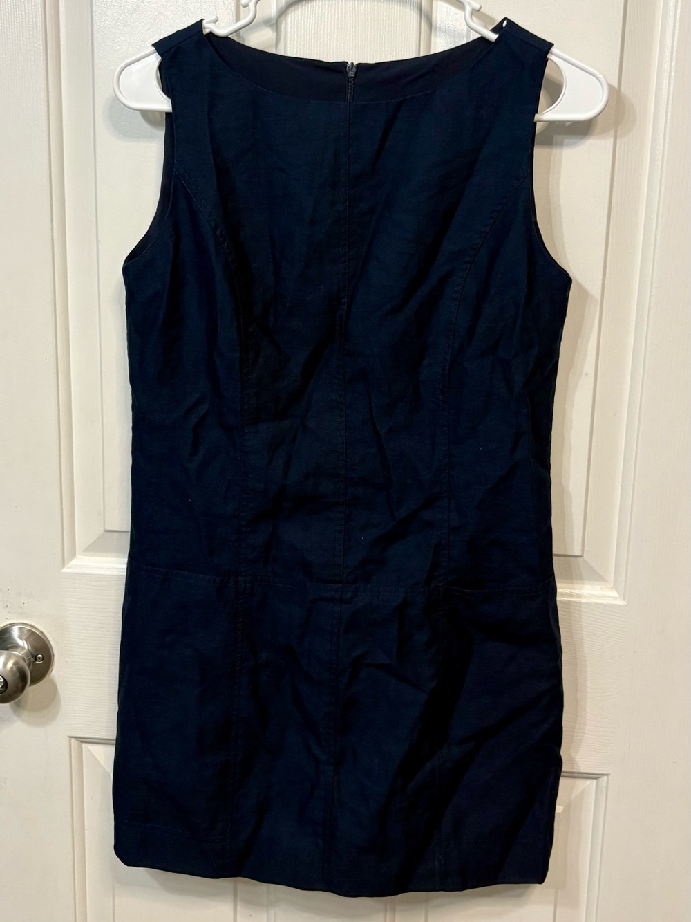 Classic Sleeveless Navy Sheath Dress